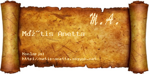 Mátis Anetta névjegykártya